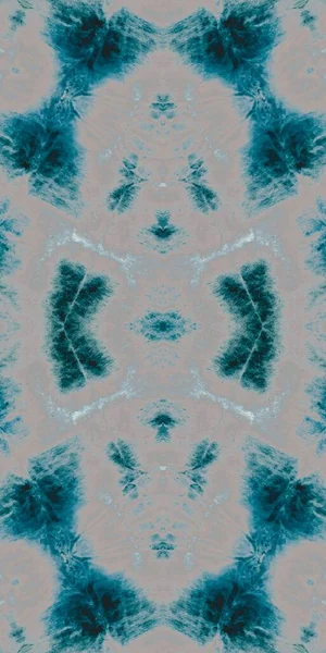 Azure Tie Dye Grunge Ijschevron Ornament Blue Frost Ruimte Aquarel — Stockfoto