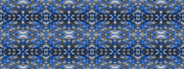 Denim Creative Tie Dye White Geometric Tile Blue Dirty Art — Foto Stock