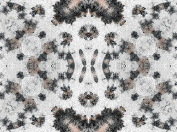 Gray Geometric Ornament Black Tie Dye Pattern Dirty Art Banner — Stockfoto