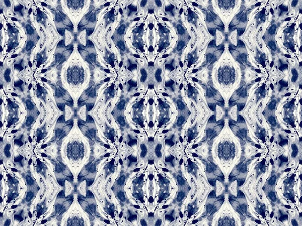 Navy Washed Tie Dye Inglés Shibori Indigo Brushed Silk Azul — Foto de Stock