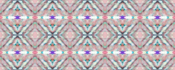 Break Hand Watercolour Pink Ethnic Wallpaper Blue Geometric Zig Zag — Stock Photo, Image