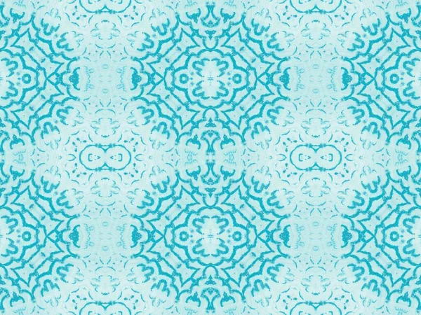 Графический Окрас Голубая Кисть Аква Бохо Акварель Синий Этнический Орнамент — стоковое фото