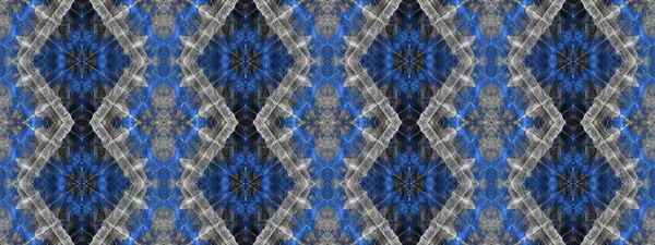 Blauwe Etnische Tie Dye Azure Modern Geverfd Donker Geborsteld Textiel — Stockfoto