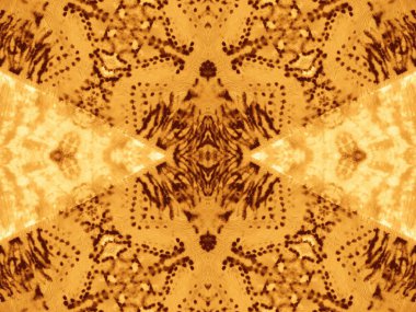 Kahverengi döşeme. Yıkanmış kravat boyası. Sarı Soyut Kova. Kahve Soyut Suluboya. Deri fırçalı malzeme. Altın Grafik Boyalı. Bokeh Kağıt Boyası. Gözleme Boyalı Kirli Sanat.