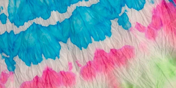 Blue Tie Dye Batik Splash Watercolor Print Impressão Arte Áspera — Fotografia de Stock