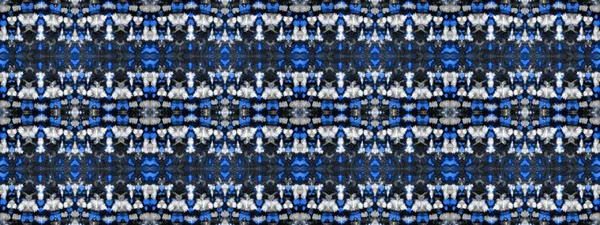 Navy Washed Tie Dye Blå Borstad Textur Navy Geometric Tile — Stockfoto