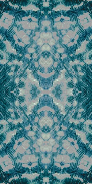 Blue Tie Dye Batik Stjärnornas Ändlösa Prydnad White Cold Artistic — Stockfoto