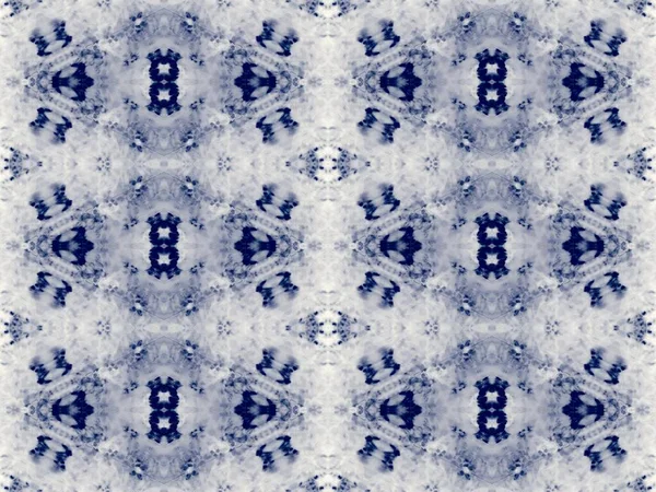 Blauwe Tie Dye Art Zeemacht Penseel Verf Denim Naadloos Patroon — Stockfoto