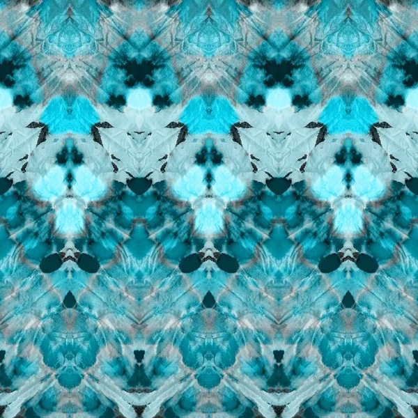 Blue Aqua Tie Dye Cigzag Mořský Grungy Efekt Černá Abstraktní — Stock fotografie