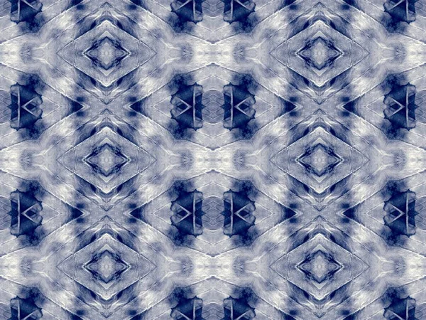 Blue Tie Dye Batik Carrelage Ogee Moderne Teint Indigo Dirty — Photo