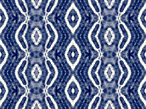 Indigo Etnische Tie Dye Zee Etnische Naadloos Blauw Vuil Kunst — Stockfoto