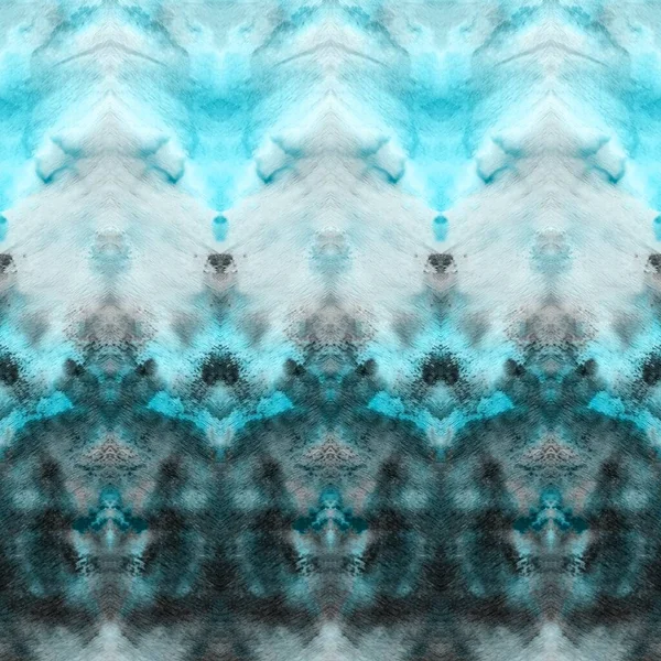 Blue Aqua Tie Dye Zigzag Ice Dyed Dirty Art White — 图库照片