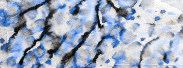 蓝色领带染料印花 水彩笔 肮脏的艺术绘画 摘要水族涂料 装饰传统染色 蓝色刷子纹理 现代染发 — 图库照片