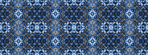 Azure Tie Dye Patroon Azure Olieverf Borstel Donkere Folk Oil — Stockfoto