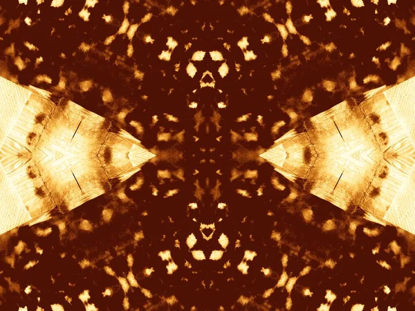 オークルジグザグモチーフ 死の芸術を結ぶ 黄色の抽象水彩 紙アクエラレペイント パンケーキオイルブラシ 茶色い落書きスタイル 高齢者ブラシペイント 動物の肺への影響 — ストック写真
