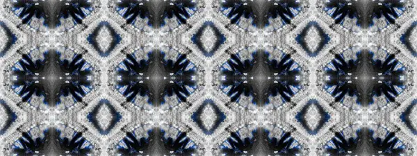 Azure Washed Tie Dey ブルー オジー モチーフ デニムダーティバック ブラックブラシペイント Azureシームレスパターン — ストック写真