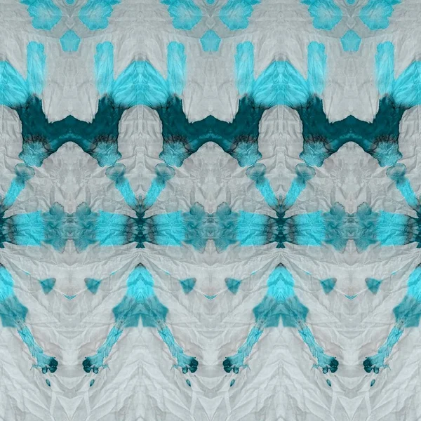 Negro Aqua Tie Dye Ikat Arte Invierno Sucio Gris Impresión — Foto de Stock