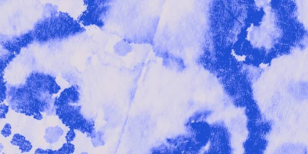 ブルー バティック 水彩水墨画 ダーティアート絵画 スカイ水彩プリント 伝統的なラフアートプリント ブラシ素材 青のブラシ付きテクスチャ ラフアート Print — ストック写真