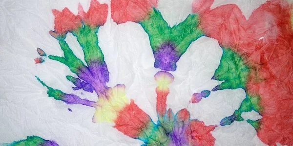 White Creative Tie Dye Splash Aquarelle Paint Raindow Graphic Dyed — Stockfoto