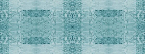 Snow Ethnic Tye Modrý Kaleidoskop Bílá Špinavá Plátna Cyan Kartáčovaný — Stock fotografie