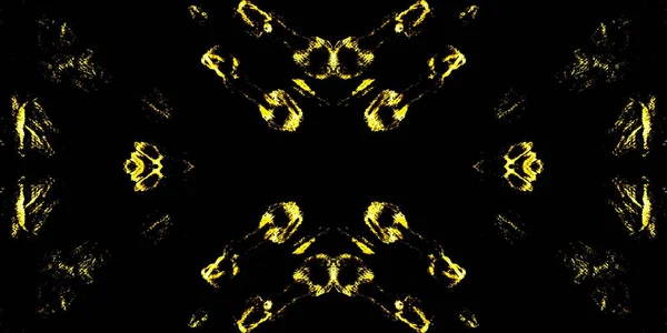 黄色い油紙 ライト アート サニーアブストラクト 絵画材料の絵筆 シャイン モダン ダークアブストラクトプリント 黒茶色の絹 ナイト — ストック写真