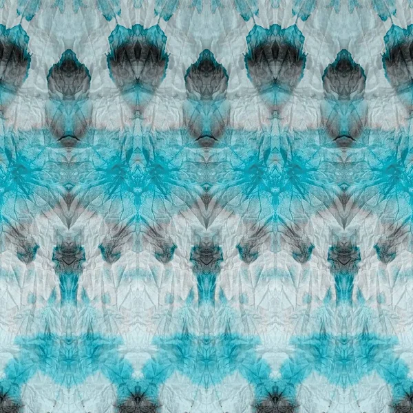 Blue Aqua Dyed Art Batik Ice Dyed Dirty Art White — Foto Stock