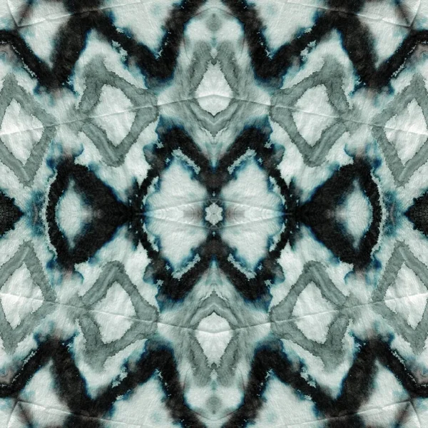 シータイ バティック サイアン グラフィティ グランジ ミント ブラッシング ペーパー 緑のブラシの繊維 青い幾何学的モチーフ — ストック写真