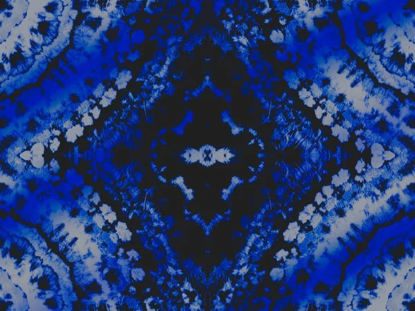 White Tie Dye Pattern Navy Mystery Seamless Denim Frost Grunge — Fotografia de Stock