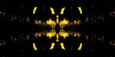 Sarı Fırçalı Malzeme. Sıcak kravat boyası baskısı. Altın Soyut Doku. Ateşli Graffiti Grunge. Gece Kova Boyası. Altın fırçalı ipek. Kara Huysuz Etkisi. Koyu Tekrarlayan Desen.