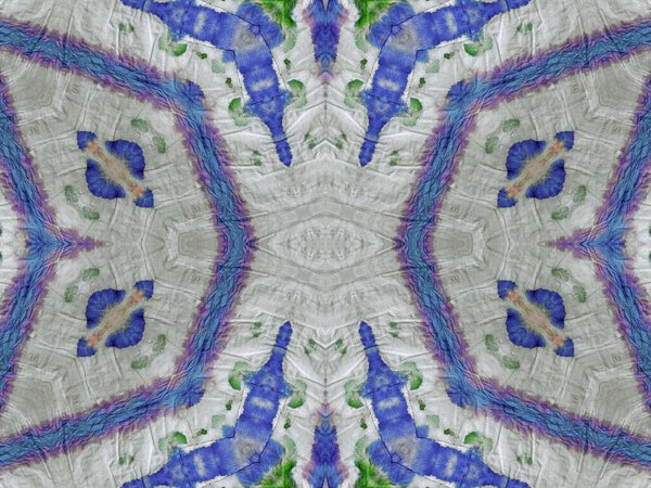 Beauty Geometrical Tile. Gray Tie Dye Design. Dirty Art Effect. Vintage Watercolor Print. Antique Traditional Dyed. Brushed Textile. Tribal Folk Oil Brush. White Kaleidoscope Tile