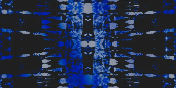 Denim Tie Dye Grunge Padrão Repetição Azul Escuridão Grunge Espaço — Fotografia de Stock