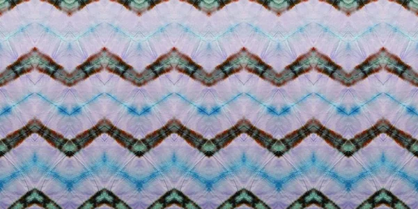 Grey Blue Ethnic Dyed Art Red Colored Zigzag Water Aquarelle — Stockfoto