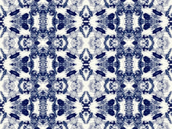 Blue Tie Dye Print Flottan Shibori Chevron Indigo Folk Oil — Stockfoto