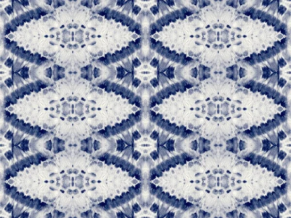 Navy Tie Dye Naadloos Denim Geometrisch Herhaal Denim Effect Grunge — Stockfoto