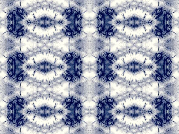 Blauwe Geverfde Stof Inkt Marine Shibori Geverfd Oud Geborsteld Textiel — Stockfoto