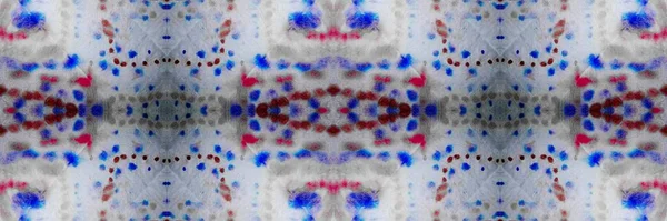Encre Tissu Teint Bleu Motif Géométrique Gris Red Dirty Art — Photo