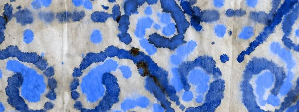 Blue Tie Dye Print Aquarelle Målarpensel Smutsig Bakgrund Abstrakt Aquarellfärg — Stockfoto