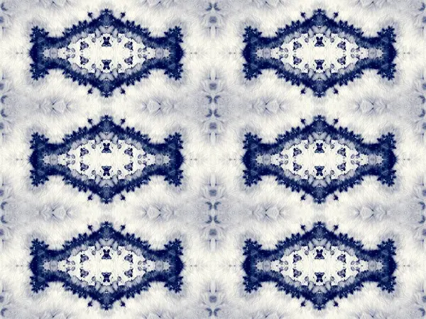 Indigo Tie Dye Design Färgat Blått Borstat Papper Flottans Geometriska — Stockfoto