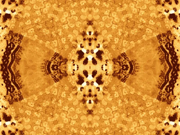 Azulejo Geométrico Amarillo Tie Dye Grunge Pintura Acuarela Dorada Acid — Foto de Stock