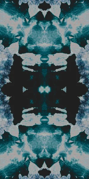 Black Ethnic Tie Dye Star Endless Ornament Blue Snowy Dirty — Stock Photo, Image