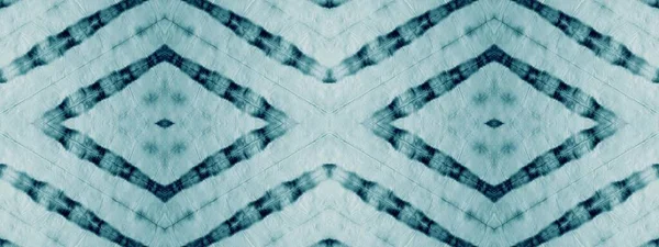Cyan Washed Tie Dye Blue Geometric Tile Snow Messy Watercolor — стокове фото