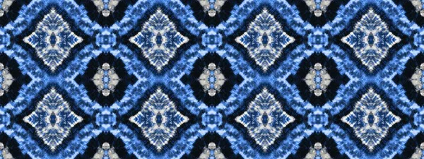 Blue Washed Tie Dye Navy Brushed Textile Azure Seamless Pattern — Stockfoto