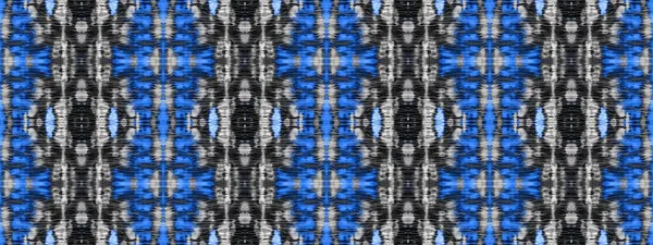 Marine Etnische Tie Dye Black Repeating Motif Wit Vuil Kunst — Stockfoto