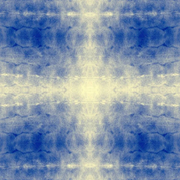 Sky Tie Dye Art Repetição Geométrica Azul Indigo Effect Grunge — Fotografia de Stock