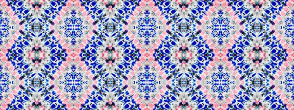 Red Brushed Textile White Kaleidoscope Tile Blue Dirty Art Style — 图库照片