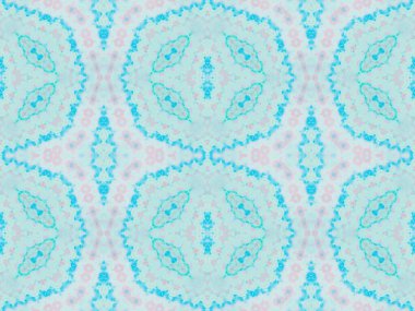 Boho Geleneksel Sanat. Aqua Fırçalanmış Tekstil. Mavi Boho Suluboya. Gök mavisi desensiz. Mavi Yağ Mürekkebi. Su Etnik Süslemesi. Pembe boyalı kumaş mürekkebi. Asit Suluboya Fırçası