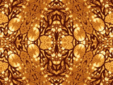 Ochre Etnik Motif. Artistik kravat boyası. Sarı Kova deseni. Sunny Soyut Suluboya. Renkli Yağ Mürekkebi. Kahverengi Graffiti Tarzı. Deri yağlama kağıdı. Hasarlı Efekt Grunge.