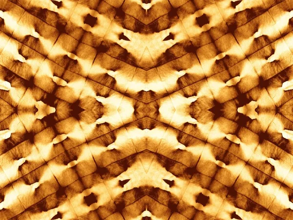 Žlutý Geometrický Motiv Umělecká Kravata Ochre Abstract Print Sunny Aquarelle — Stock fotografie