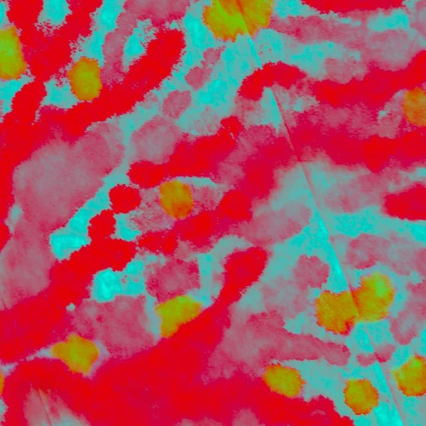 黄色的艺术领带染料 水彩画 肮脏的背景 性感的水族纹理 花式涂鸦风格 纸刷过的材料 红色刷子材料 投递粗制艺术印刷品 — 图库照片