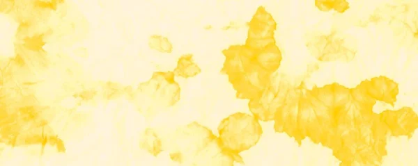 Gelbe Kreative Krawattenfärbung Aquarell Pinsel Vorhanden Dirty Art Painting Sommer — Stockfoto